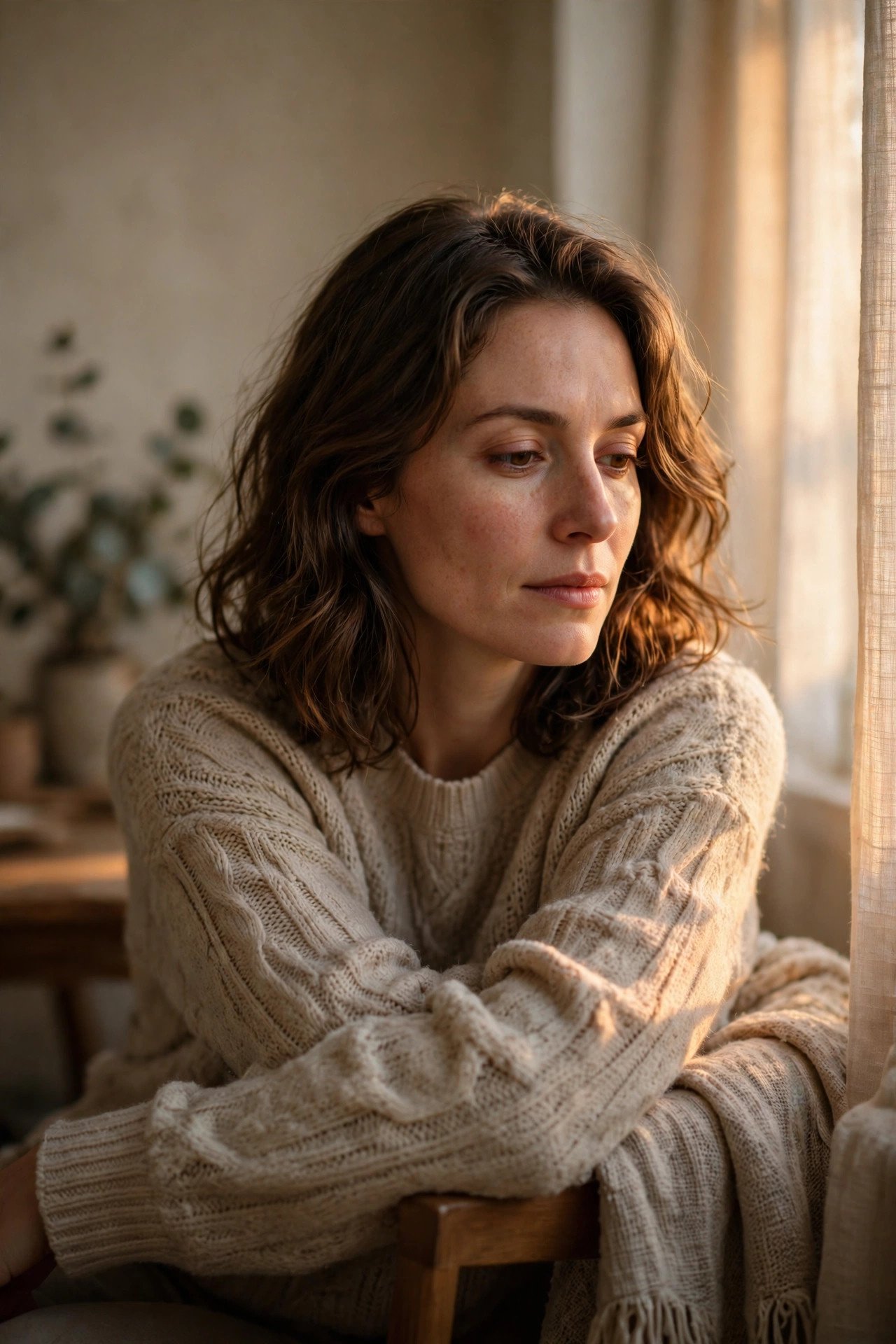 Person sitting quietly in soft warm light reflecting on self-blame, for why do I blame myself for everything