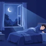 Person sleeping peacefully while learning to calm anxiety at night